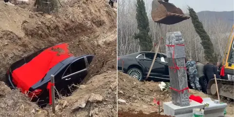 Chinese Family Buries ₹1.5 Crore Mercedes in Funeral, Sparks Debate